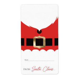 Rode Santa Coat Christmas Gift Label Sticker