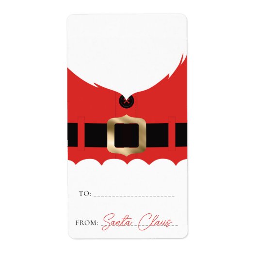Rode Santa Coat Christmas Gift Label Sticker (Voorkant)