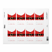 Rode Santa Coat Christmas Gift Label Sticker (Full Sheet)