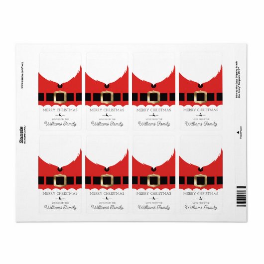 Rode Santa Coat Christmas Gift Sticker (Full Sheet)