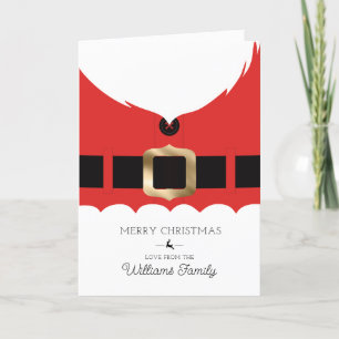Rode Santa Coat Kerst Gevouwen Kaart