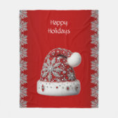 Rode Santa Hat Holiday Fleece Deken (Voorkant)
