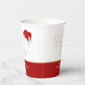 Rode Santa Hat Kerstmis Santa Baby Baby shower Papieren Bekers (Rechts)