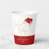 Rode Santa Hat Kerstmis Santa Baby Baby shower Papieren Bekers (Voorkant)