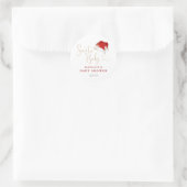 Rode Santa Hat Kerstmis Santa Baby Baby shower Ronde Sticker (Tas)