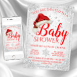 Rode Santa Hat Sneeuwvlok Kerst Baby shower Kaart<br><div class="desc">Kerst baby douche uitnodigingen met schattige rode Santa hoed op een mooie rode en witte diamant en sneeuwvlok winter wonderland achtergrond. Deze schattige rode en witte winter wonderland Kerstmis baby douche uitnodigingen zijn gemakkelijk aangepast voor uw evenement door het toevoegen van uw gegevens.</div>