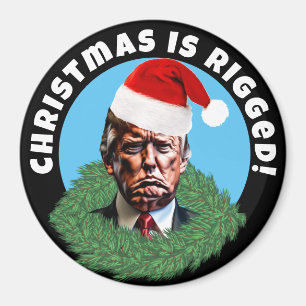Rode Santa Hat Trump Rigged Christmas Magneet