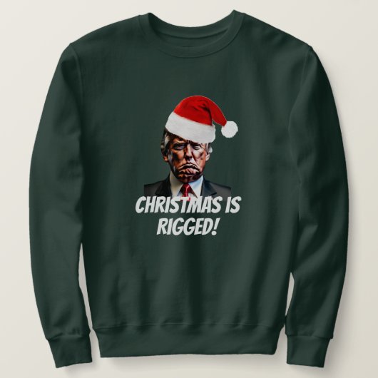 Rode Santa Hat Trump Rigged Christmas Trui (Design voorkant)