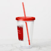 Rode Santa Hat Vakantie Acryl Tumbler Acryl Drinkbeker (Links)