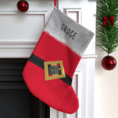 Rode Santa pak riem monogrammed Traditioneel Kinde Grote Kerstsok