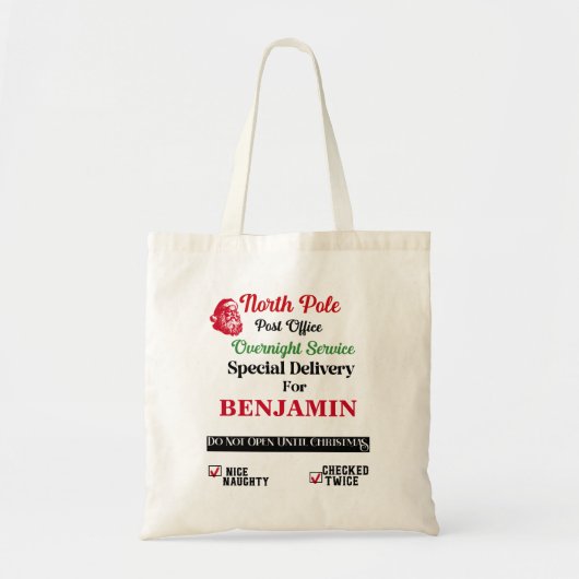 Rode Santa Sack Noordpool Levering Tote Bag (Voorkant)