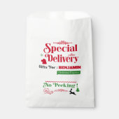 Rode Santa Sack Noordpool Levering Vrolijk Kerstfe Bedankzakje (Voorkant)