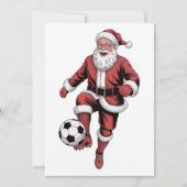 Rode Santa Soccer Speler Leuke Kerstvakantie Kaart (Voorkant)