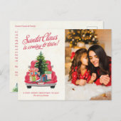  Rode Santa Truck Foto Briefkaart (Voorkant / Achterkant)