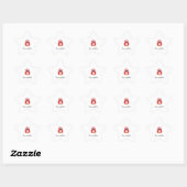 Rode santa uil ster sticker (Vel)