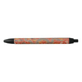 Rode Satijn Brocade met Cloud Chinese Dragon Zwarte Inkt Pen (Voorkant)
