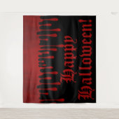 Rode Satijnen Bloeddruppels Halloweenfeest Wandkleed (Voorkant)