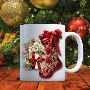 Rode Satijnen Kerstkous Kerstcadeaus Koffiemok
