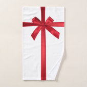 Rode Satijnen Lint Boog Kerst Vakantie Feest Bad Handdoek (Handdoek)