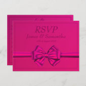 Rode Satijnen Strik  – RSVP Uitnodiging Briefkaart (Voorkant / Achterkant)