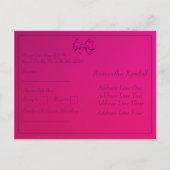 Rode Satijnen Strik  – RSVP Uitnodiging Briefkaart (Achterkant)