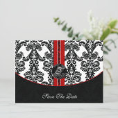 rode save the date aankondiging (Staand voorkant)