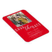 Rode Save the Date Foto Huwelijk Magneet (Rechterzijde)