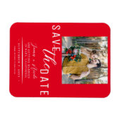 Rode Save the Date Foto Huwelijk Magneet (Horizontaal)
