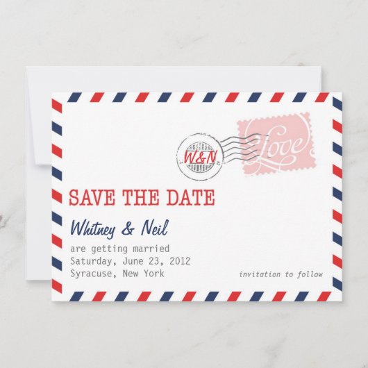 Rode Save the Date Postdienst Collectie (Voorkant)