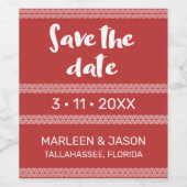 Rode "Save the date"-wijnlabel Wijn Etiket (Enkel label)