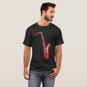 Rode Saxofoon T-shirt (Voorkant volledig)