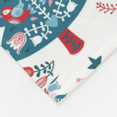 Rode Scandinavische Kerstboom Folk Art Winter Fleece Deken (Hoek)