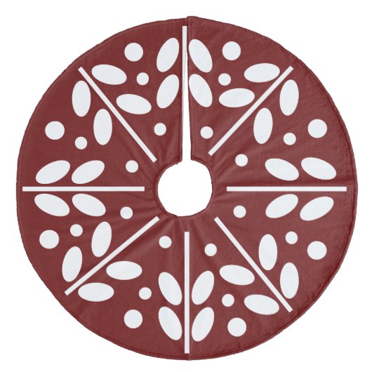 Rode Scandinavische kerstboomrok Fleece Kerstboom Rok (Voorkant)