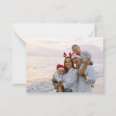 Rode Scandinavische kerstkaart Notitiekaartje (Achterkant)