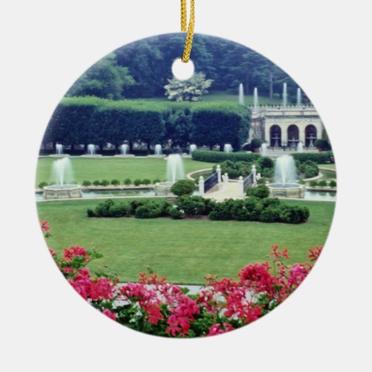 Rode scène uit een conservatoir balkon, Longwood G Keramisch Ornament (Voorkant)