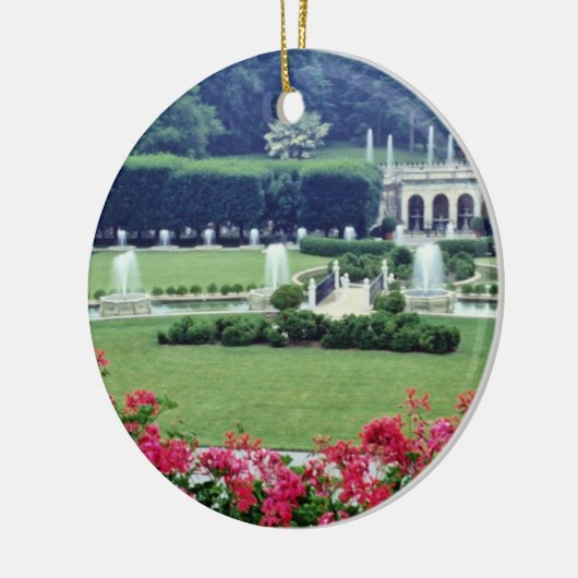 Rode scène uit een conservatoir balkon, Longwood G Keramisch Ornament (Links)