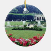 Rode scène uit een conservatoir balkon, Longwood G Keramisch Ornament (Achterkant)