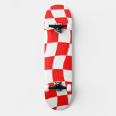 Rode Schaakbordje Persoonlijk Skateboard (Voorkant)