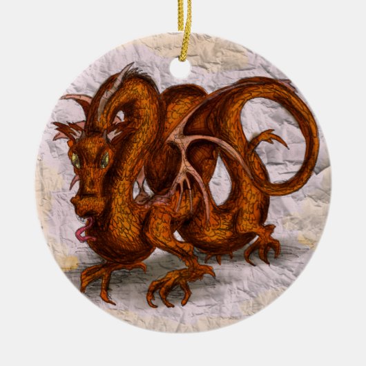 Rode schaal keramisch ornament (Voorkant)