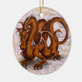 Rode schaal keramisch ornament (Links)