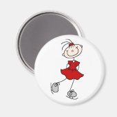 Rode schaatser meisje magneet (Voorkant / Achterkant)