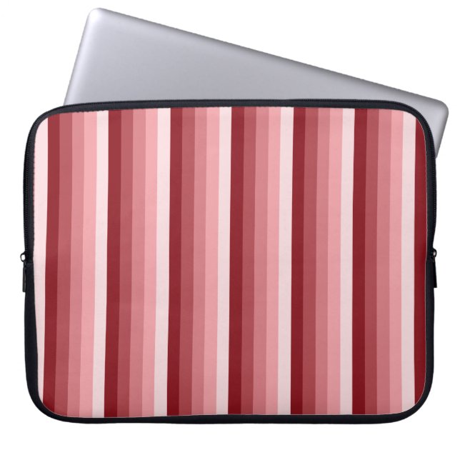 Rode schaduwstrepen laptop sleeve (Voorkant)
