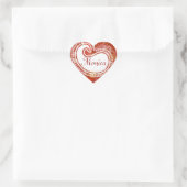 Rode scharlaken paisley hart sticker (Tas)