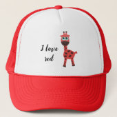 Rode schattige giraffe trucker pet (Voorkant)