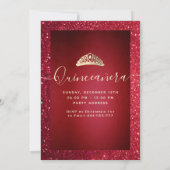 Rode schattige gouden sequenties kleden tiara Quin Kaart (Achterkant)