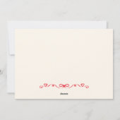 Rode schattige verjaardagstaart hart boog feestdagenkaart (Achterkant)