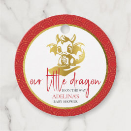 Rode Schattigee kleine draak is op weg naar Baby s Bedankjes Labels