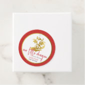 Rode Schattigee kleine draak is op weg naar Baby s Bedankjes Labels (In situ)