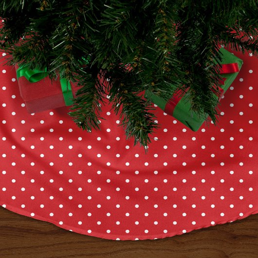 Rode Schattigee polka stippen Fleece Kerstboom Rok