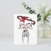 rode schedel briefkaart (Staand voorkant)